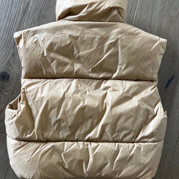 Womens Beige Puffer Vest | Size Small - Picture 2 of 3